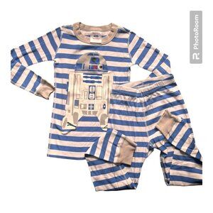 Hanna Andersson | Star Wars R2D2 | Blue striped pajama set Sz 6-7